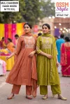 1747 By Ossm Style Mul Chanderi Kurtis Set Size Combo